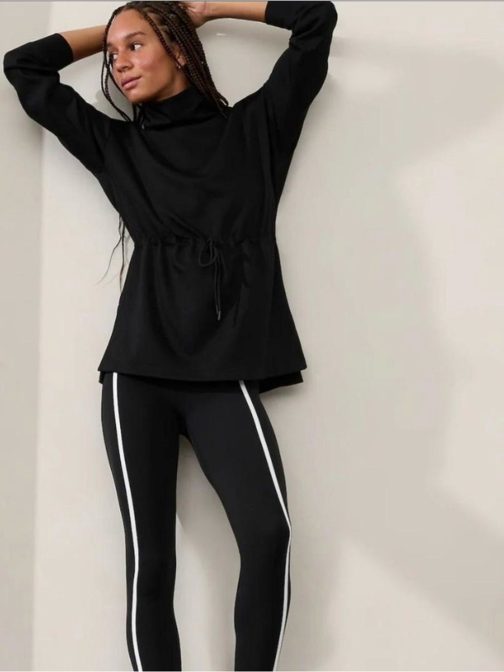 Athleta Allure Black Cinch Sweatshirt M NWT